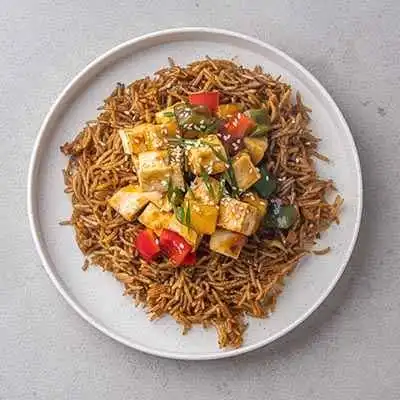 Panner Chilly Semi gravy With Burnt garlic Fried Rice